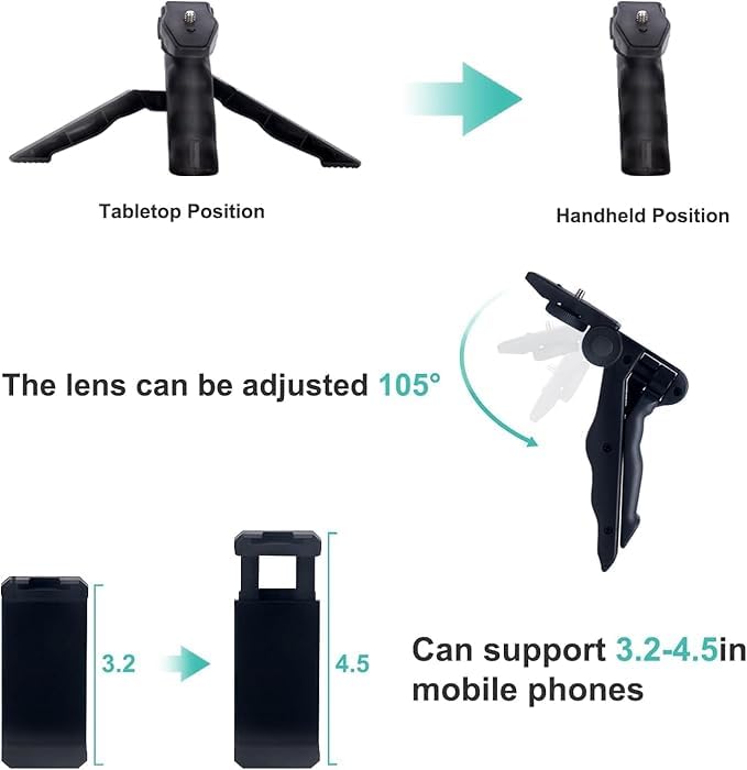 Portable 6-in-1 Vlogging Kit with LED light and Mic