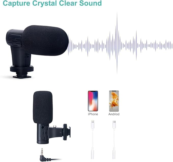 Portable 6-in-1 Vlogging Kit with LED light and Mic