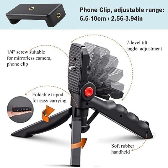 Portable 6-in-1 Vlogging Kit with LED light and Mic