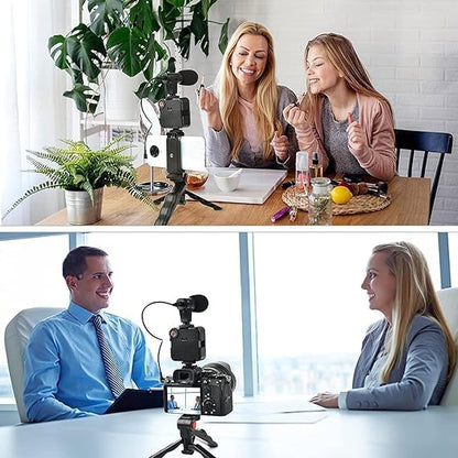Portable 6-in-1 Vlogging Kit with LED light and Mic