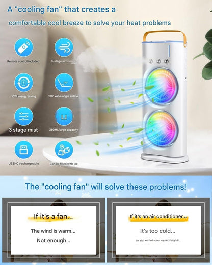 GlacierBreeze Dual Mist Oscillating Fan