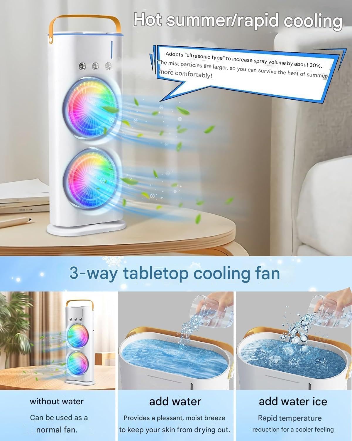 GlacierBreeze Dual Mist Oscillating Fan