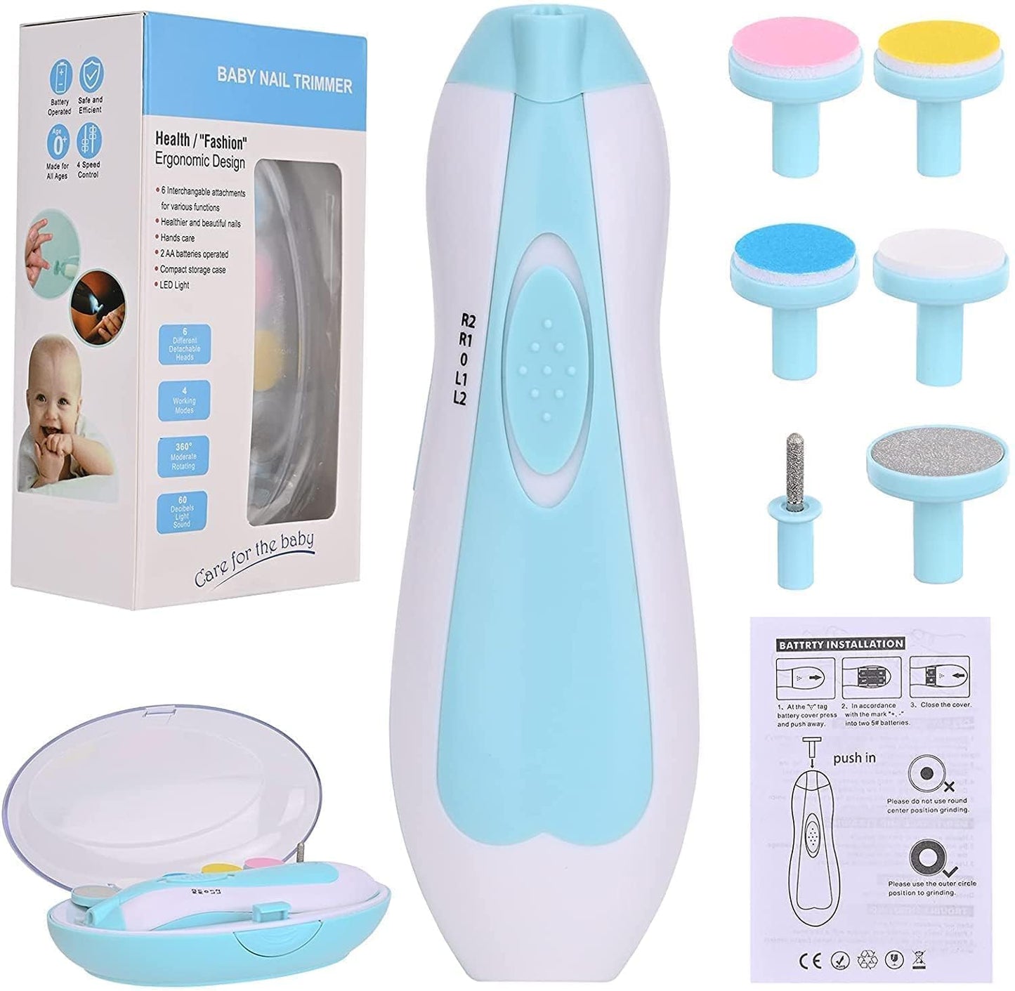 Electric Baby Nail Trimmer with LED Light
