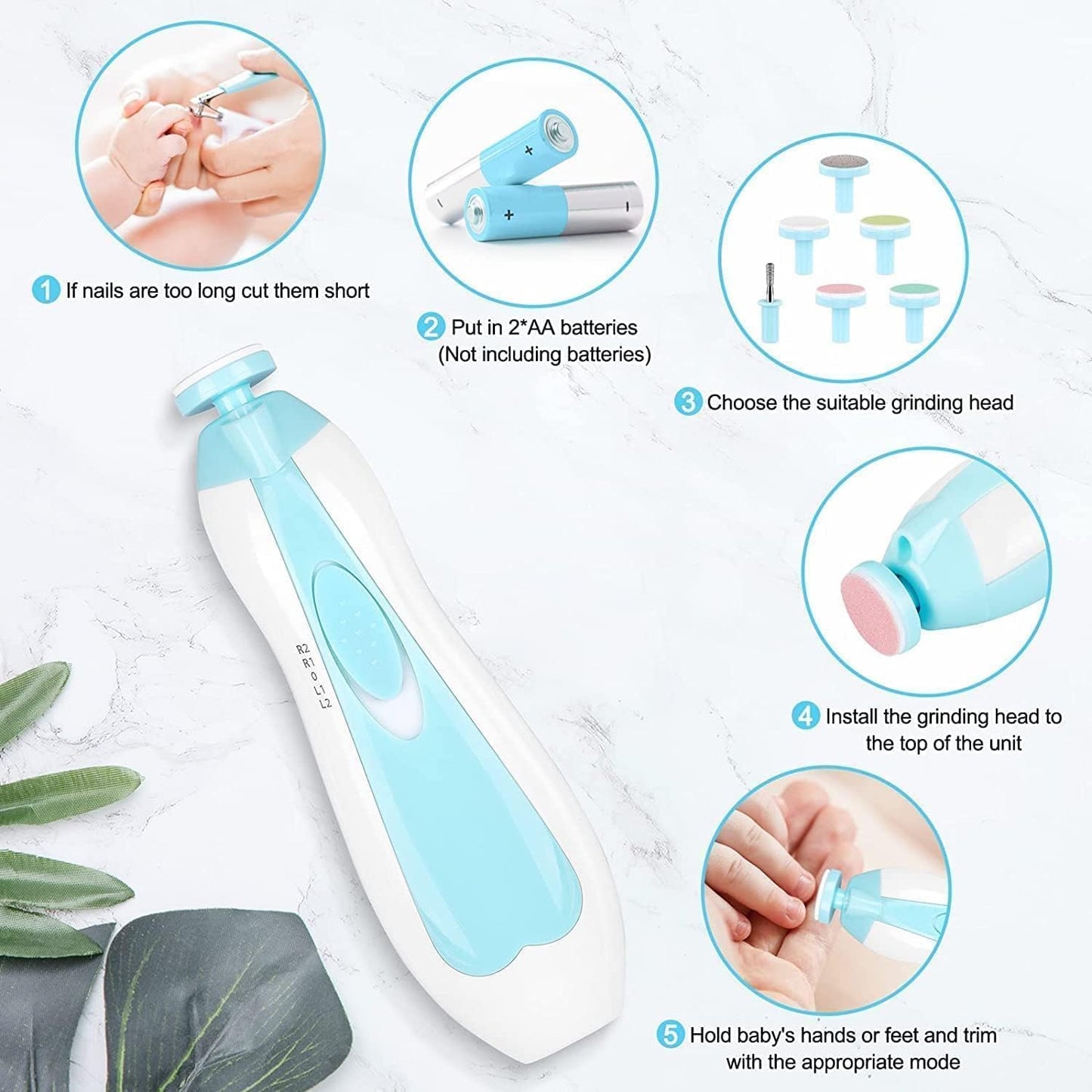 Electric Baby Nail Trimmer with LED Light