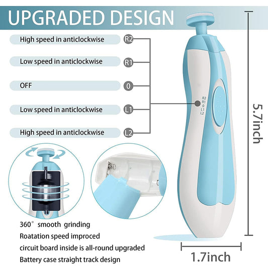 Electric Baby Nail Trimmer with LED Light